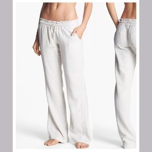 NWT ROXY OCEANSIDE LINEN BLEND PANTS IN STONE SZ M